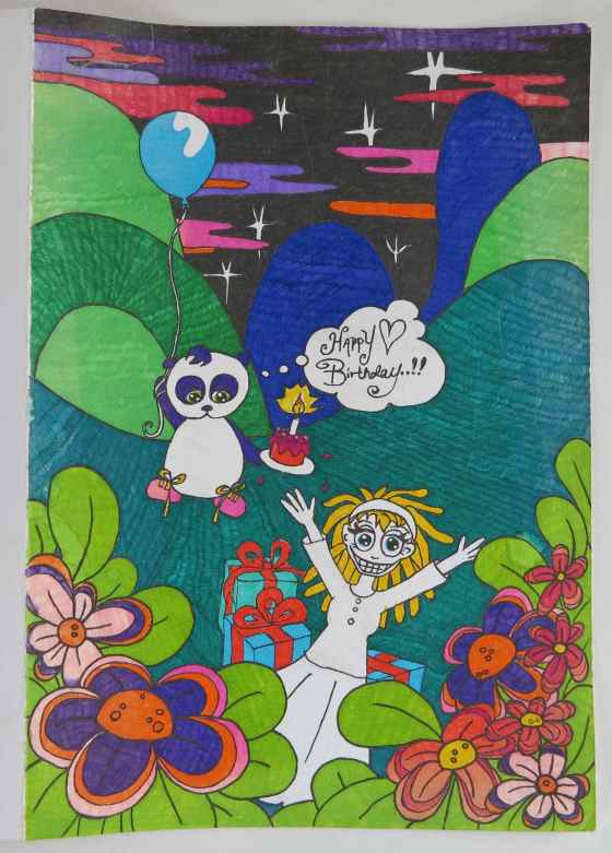 Födelsedagskort, av Ella