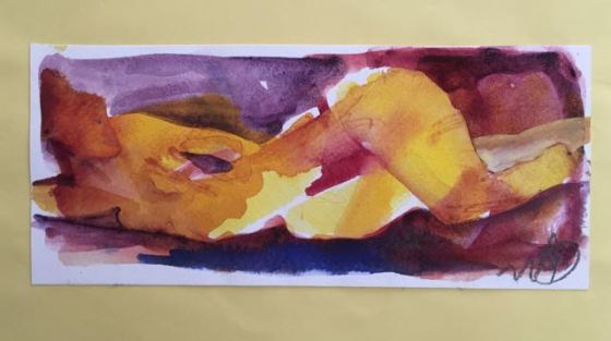 Naket o gult, Akvarell Ganga