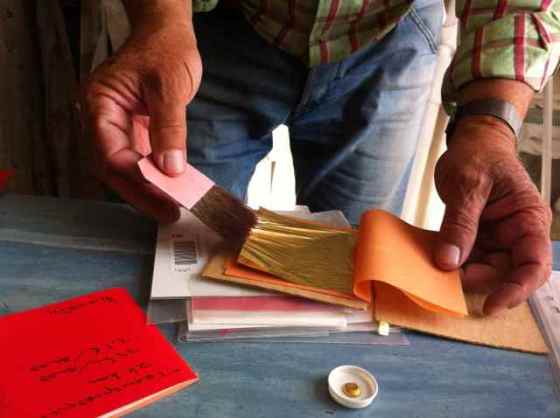 bladguld o bladguldspensel