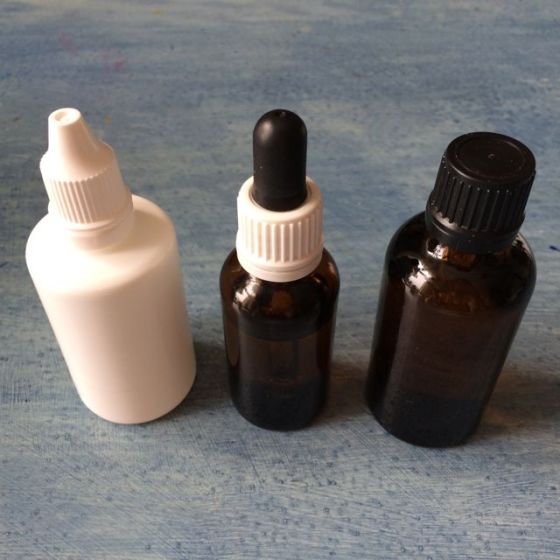 trädgård, preparatflaskor