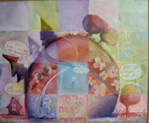 Hallandsåsen 5, akryl på duk, målad av Ganga