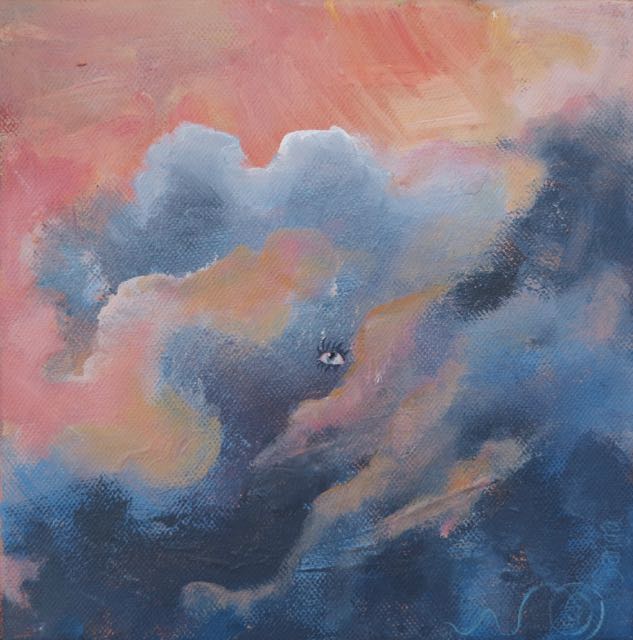 röd himmel,akryl på duk, av Ganga