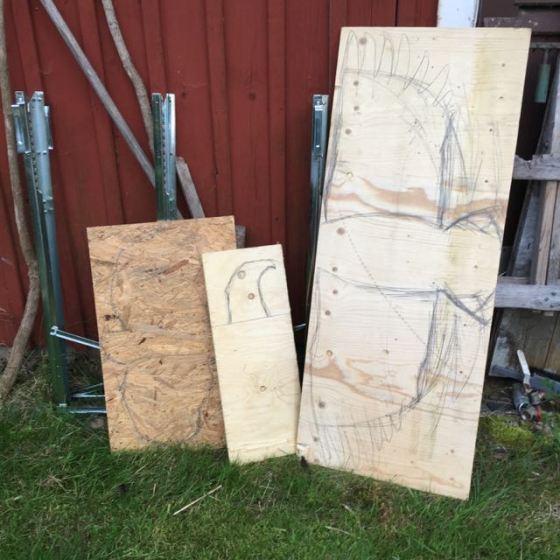 blivande örn, i trä