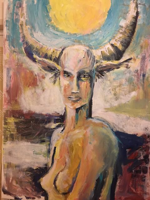 horngudinna, målning Ganga