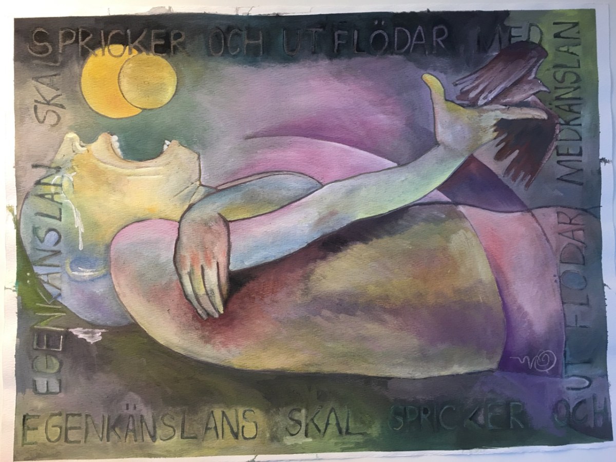 Egenkänslans skal Brister, gouache, by Ganga