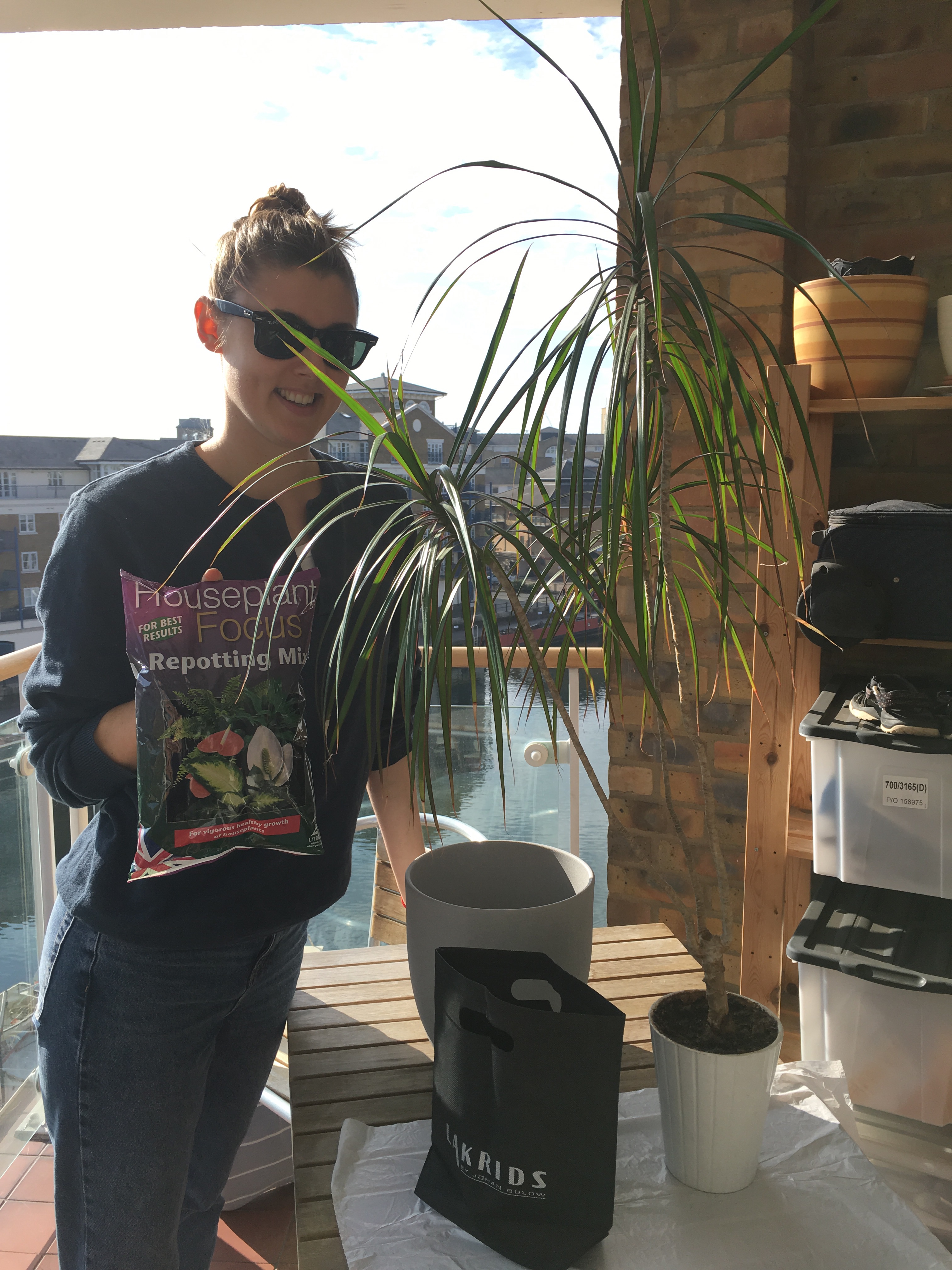 Ella, balkong, krukväxt