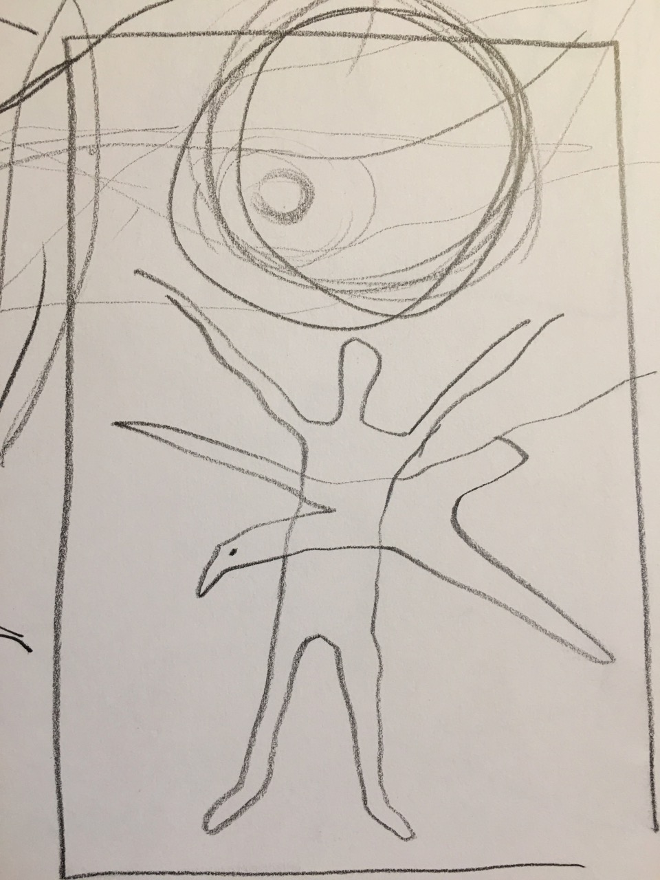 skiss, örn flyger på låg höjd, möte. av Ganga