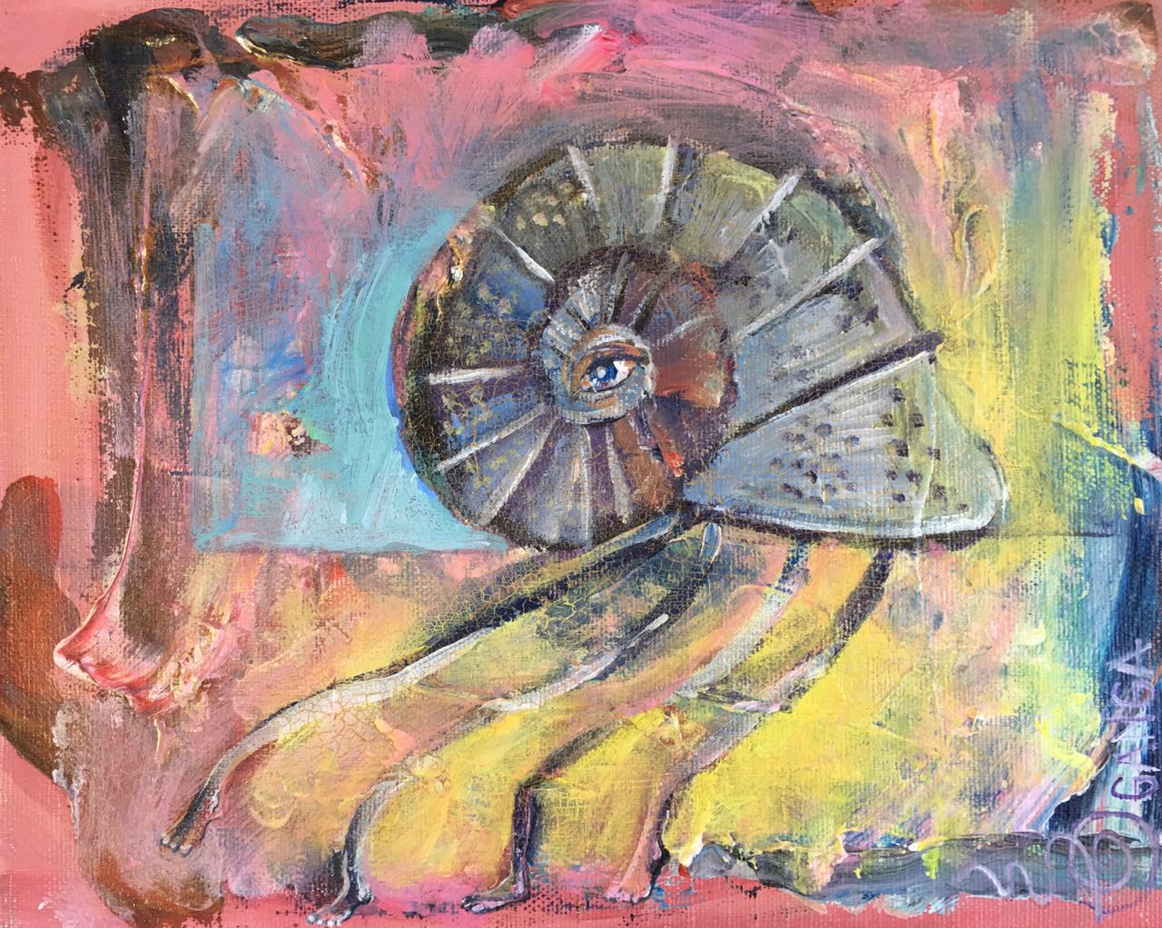 SMALL FEET, acrylic by Ganga