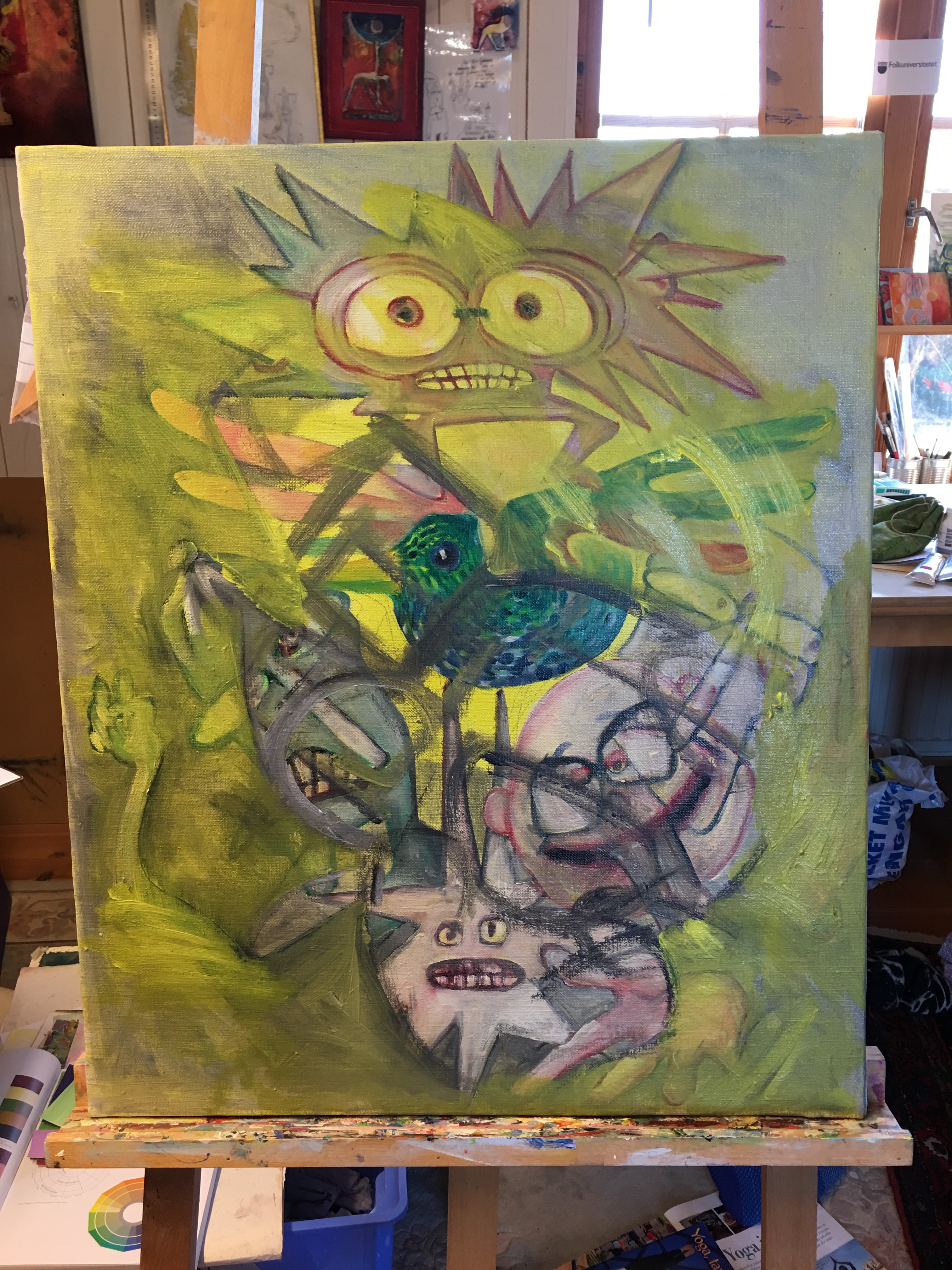 Målning under arbete 