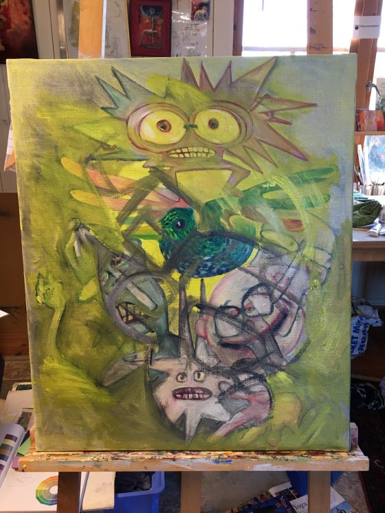 Målning under arbete 