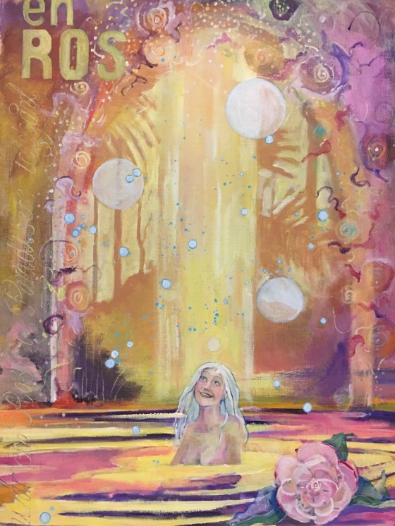 en Ros, av Ganga 100 x 70cm