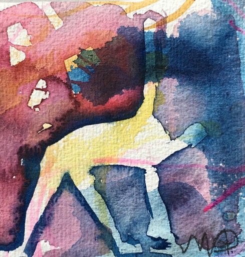 jag gör yoga, akvarell av Ganga