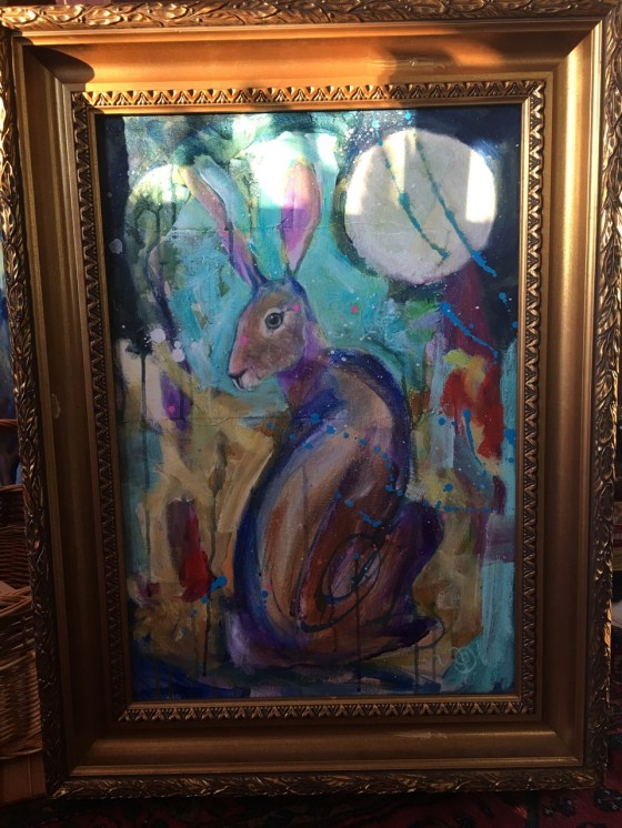 Hare, målning under arbete av Ganga