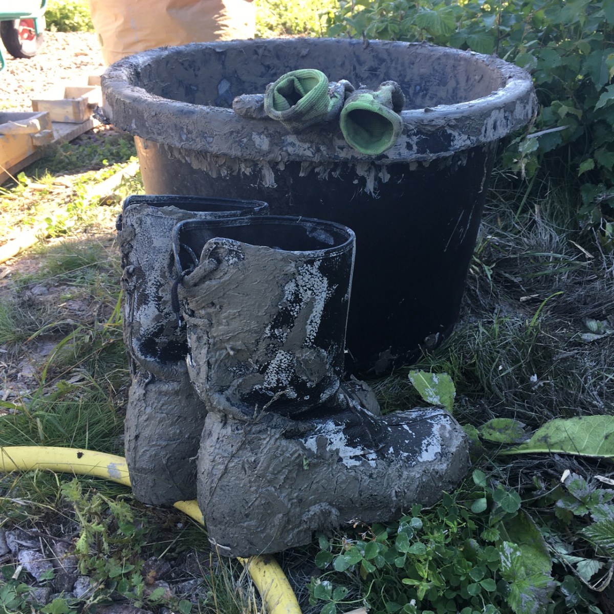 Leriga stövlar o bytta